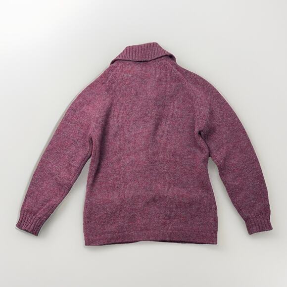 The Edinburgh Woollen Mill Cardigan Womens 34 S Red Shetland Wool Knit - FLAW - Picture 2 of 15